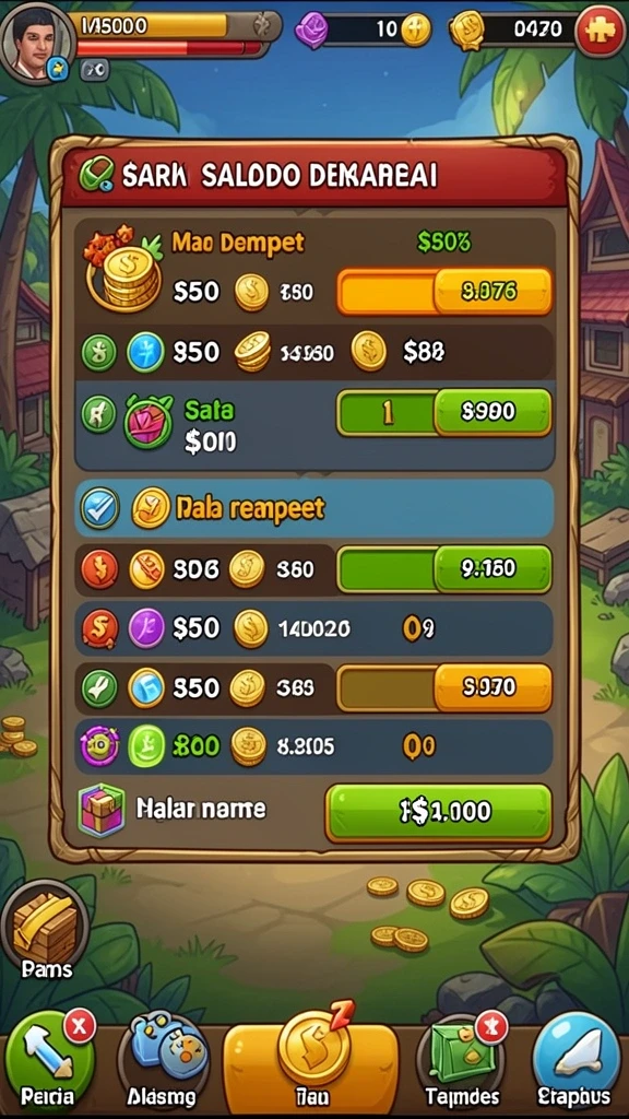 Screenshot menampilkan berbagai hadiah yang bisa dimenangkan.