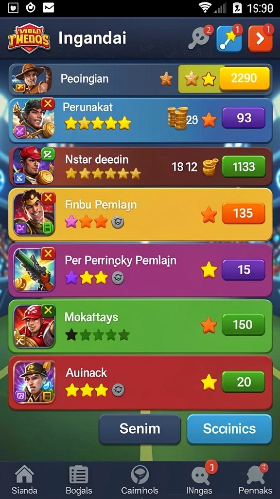 Fitur chat untuk berinteraksi dengan pemain lain.