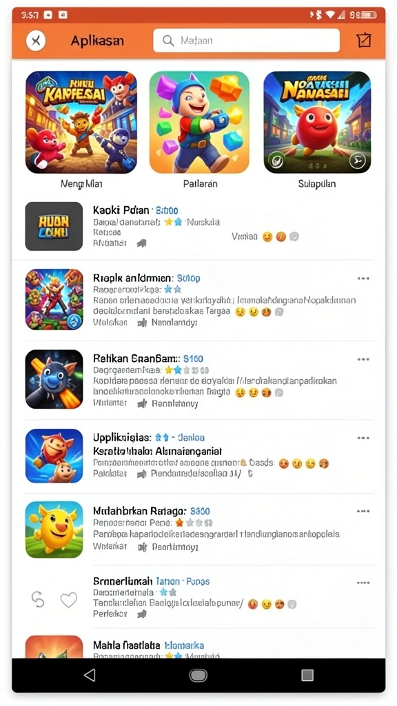 Screenshot menampilkan variasi permainan yang tersedia di KAWI777.