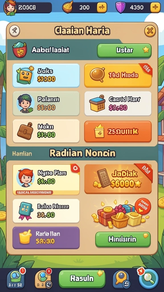 Tampilan awal game dengan karakter yang menarik.